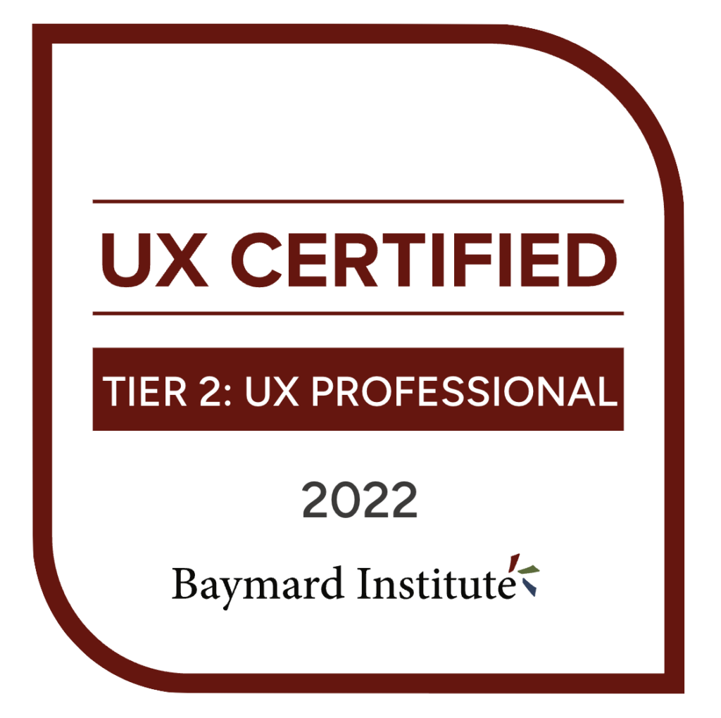 Baymard Institute - UX Certified - Tier 2: UX Professional Badge